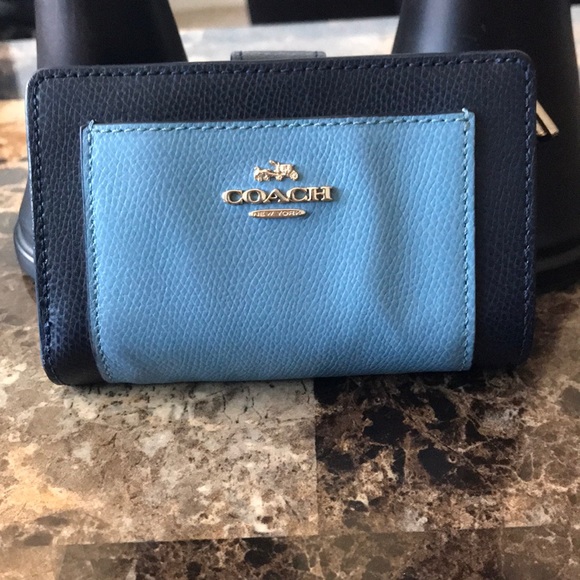 dark blue coach wallet